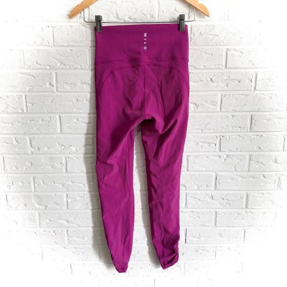 Wilo The Label Ribbed Ruched High Rise Leggings Size Small - Picture 2 of 4